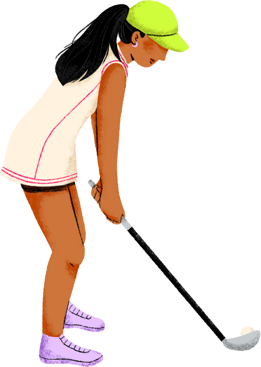Textured Semi-Realistic Woman Golfer