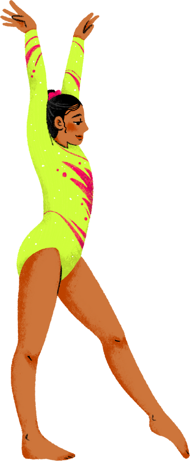 Textured Semi-Realistic Woman Gymnast 