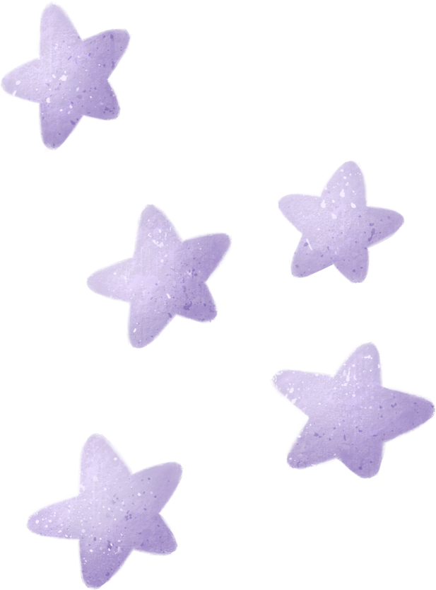 hand drawn cartoon illustration cute purple stars